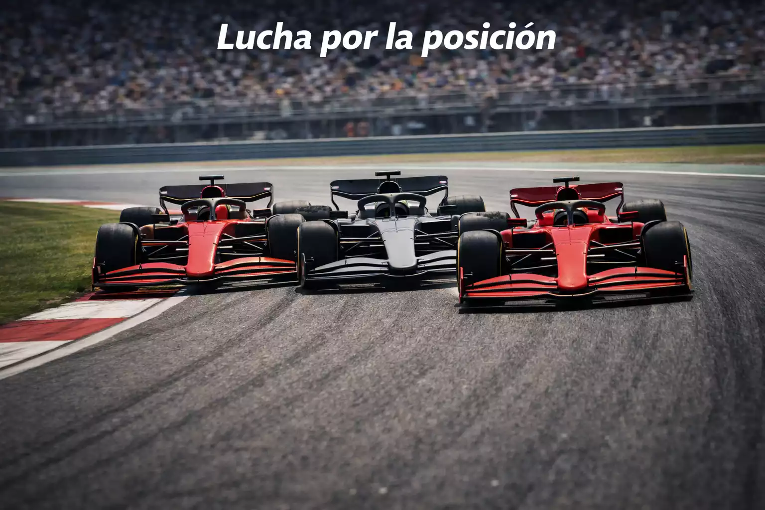 Varios monoplazas de Fórmula 1 en plena batalla durante una carrera