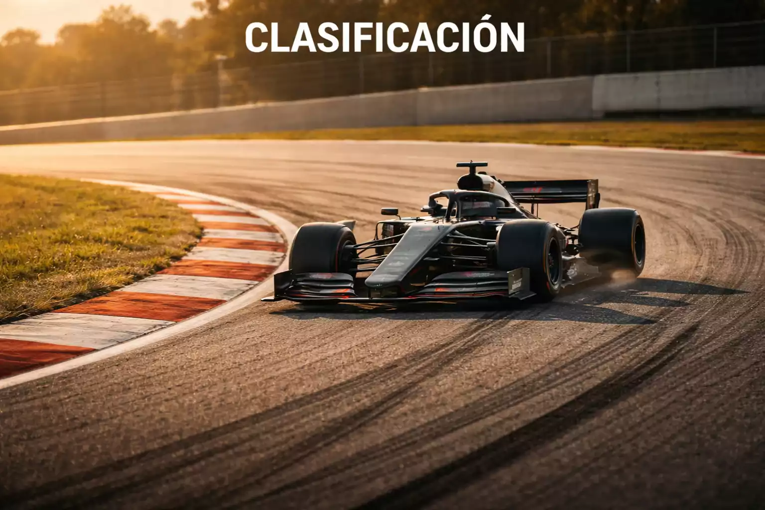 Monoplaza de Fórmula 1 en vuelta rápida de clasificación en circuito